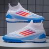 Mens High-Top Football Cleats TF Studs Turf Grass Training Match Lightweight Synthetic Upper