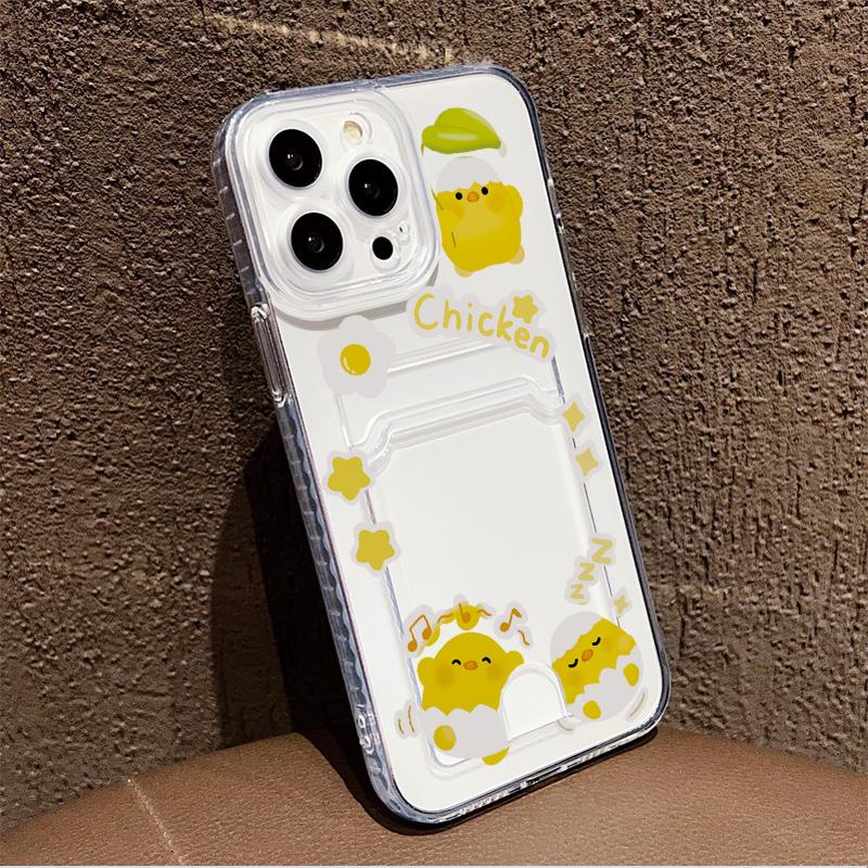 Card Slot Holder Silicone Wallet Pocket Case For iPhone 14 16 17 Xiaomi Redmi Note 13 Reno 12F 13F Samsung S23 S24 S25 Ultra Cover Clear Phone Bumper