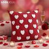 1PC LOZUJOJU 3D Tufted Heart Throw Pillowcase, Sweet Love Heart Embossed Cushion Cover for Sofa Living Room Bedroom Home Decor