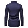 European Hollow-Out Asymmetrical Embroidered Men's Long Sleeve Western Shirt