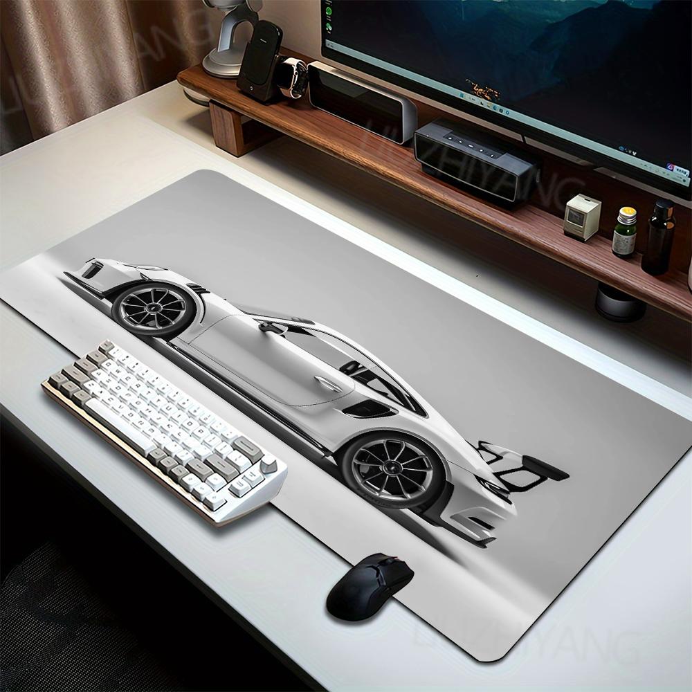 Cool Sports Car Pattern White Art Mousepad Large Gaming Mouse Pad XXL Rubber Anti-slip HD Gaming Keyboard Mousepad Long Desk Mat