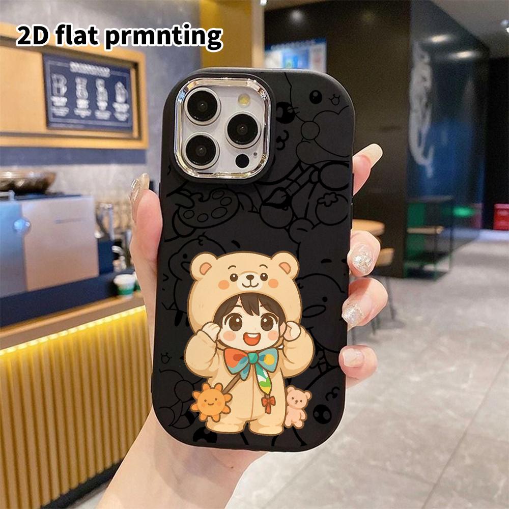 Phone case: 2D flat, suitable for iPhone 18 17 16 15 14 13 Pro protective cases, bear onesie, perfect Christmas and Halloween holiday gift