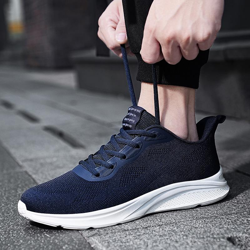 Summer foreign trade large size mesh fly-woven casual shoes men's lightweight and versatile casual men's mesh shoes breathable sports shoes