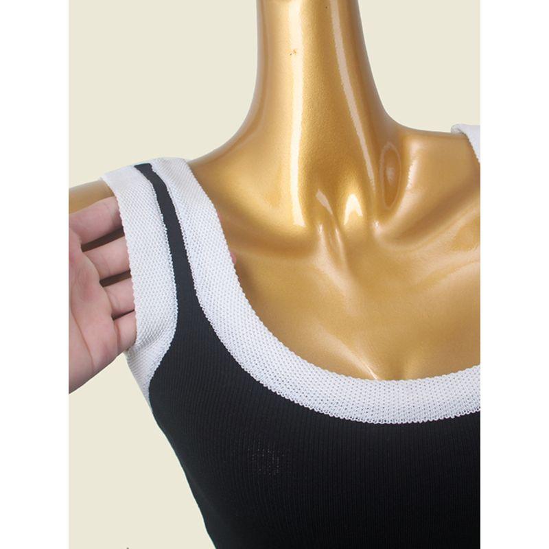 2024 New Korean Style Hepburn Style Black Waist Hugging Slimming Mid-Length Sleeveless Vest Sling Dress Women