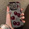 Retro Cherry Art Resistant Phone Case for iPhone 17 16 15 14 13 12 11 Series Pro Max Plus Double Layer Protection
