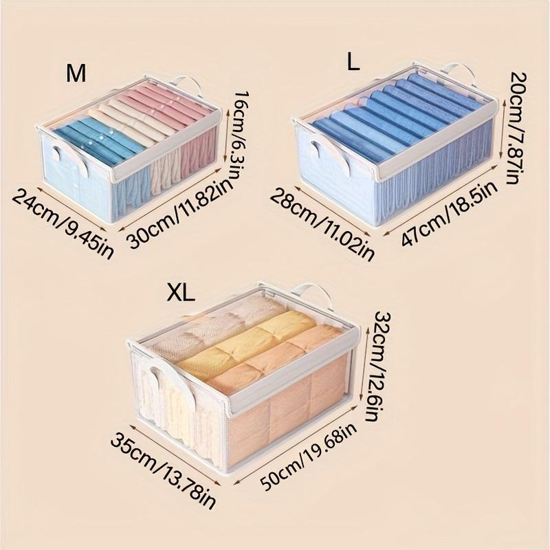 1PC Large Capacity PVC Clothing Storage Box - Foldable Dustproof Organizer with Lid for Wardrobe Clothes Trousers