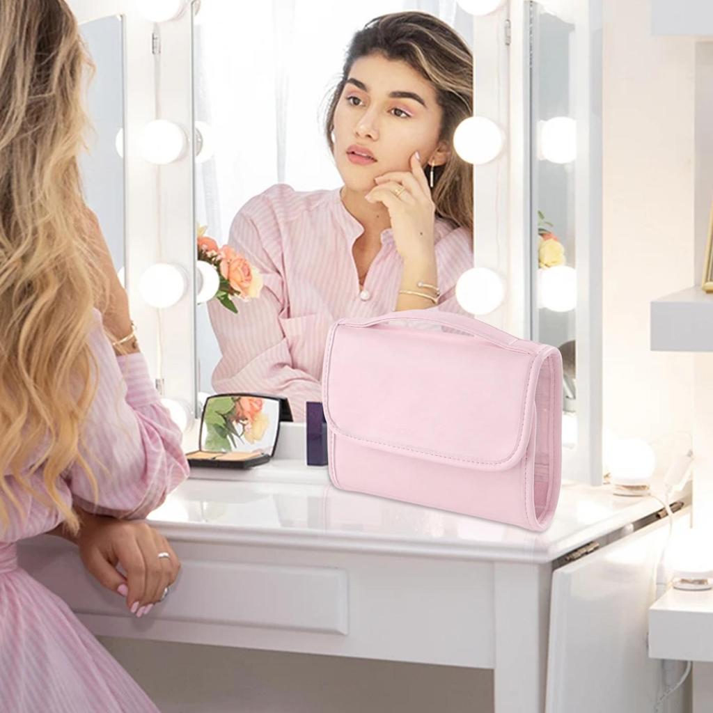 Make-up-Tasche für Reisen Faltbare Make-up-Tasche mit Griff Kosmetik-Organizer Große Kapazität Kulturbeutel zur Aufbewahrung für Frauen Männer