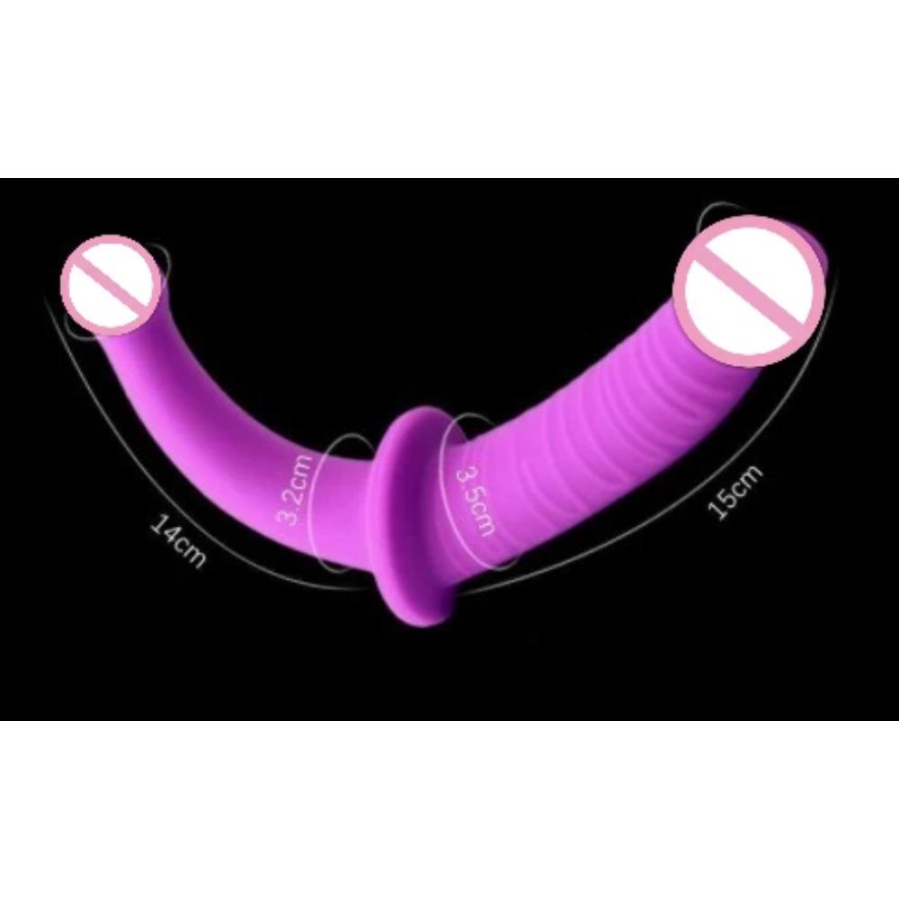 Strap On Double Dildo Clitoris Stimulator Anus Vagina Massage G Spot Dildo Penis Strapless Strapon Sex Toys for Lesbian Women
