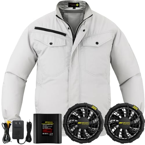 Air-cooled work clothes with 30V fan, ultra-high output 20000mAh large capacity fan and battery set. Cooling work clothes with fan, heatstroke prevent