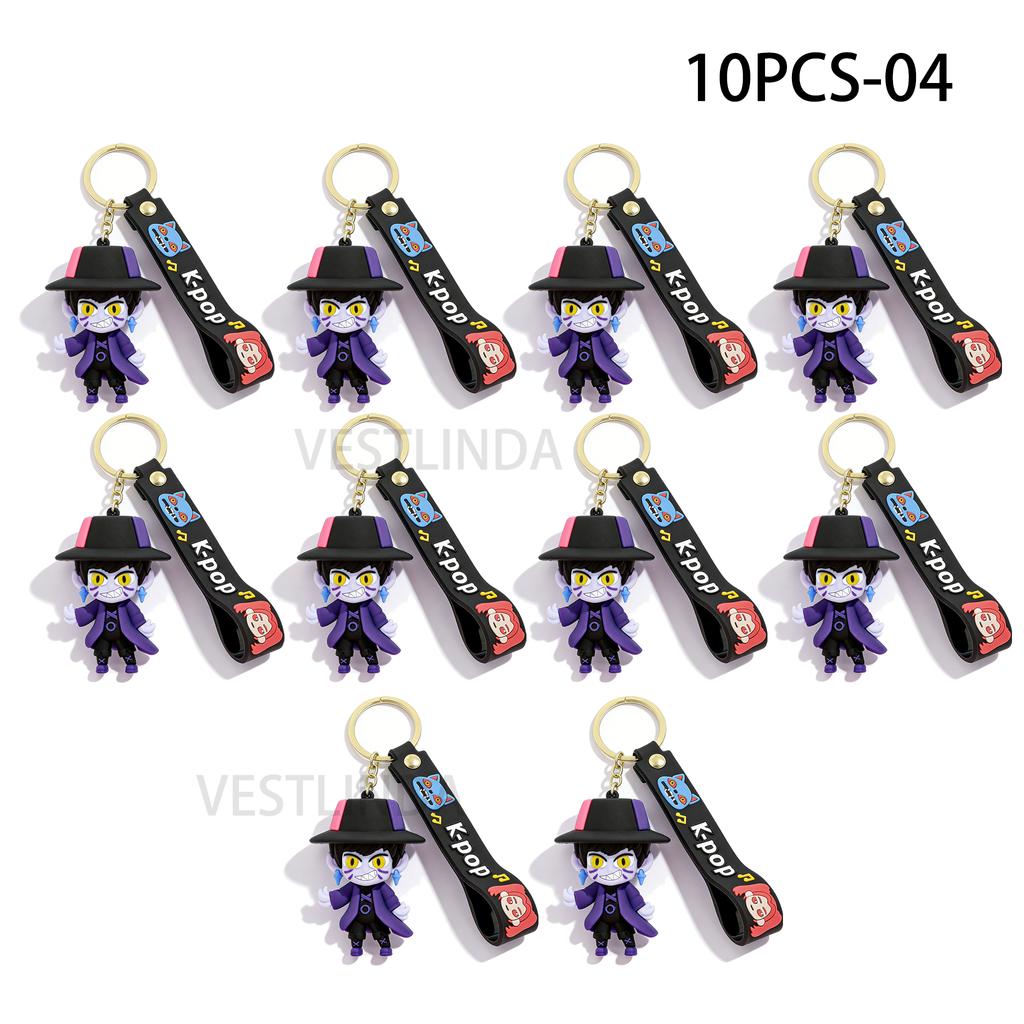 KPOP Demon Hunters Keychain Pendant Little Tiger Character PVC Figure Anime Theme Keyring For Kids Fans Gift Backpack Phone Bag