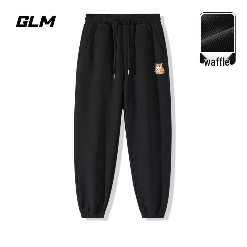 GLM Men's Autumn Waffle Knit Loose Fit Tapered Casual Pants