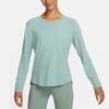 Nike Logo Sun Protection Quick-Dry Reflective Night Vision Yoga Pullover Crew Neck Long Sleeve T-Shirt Women Tops Blue DD0621-309
