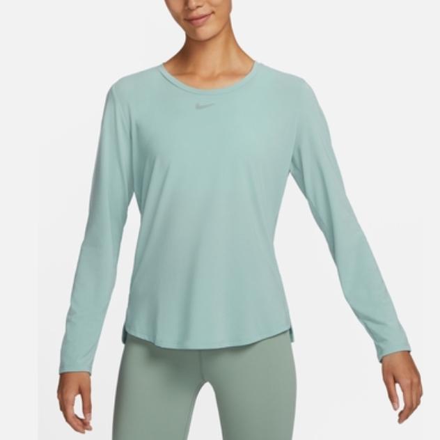 Nike Logo Sun Protection Quick-Dry Reflective Night Vision Yoga Pullover Crew Neck Long Sleeve T-Shirt Women Tops Blue DD0621-309