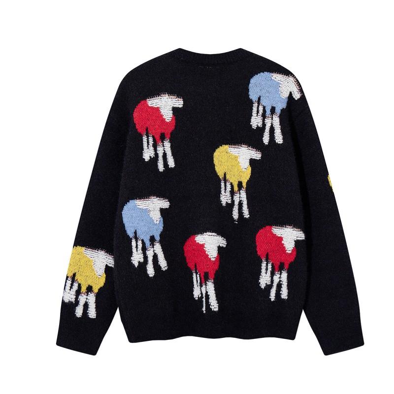 Magic Bear American Retro Of Sheep Jacquard Thick Knit Sweater Teen Boys