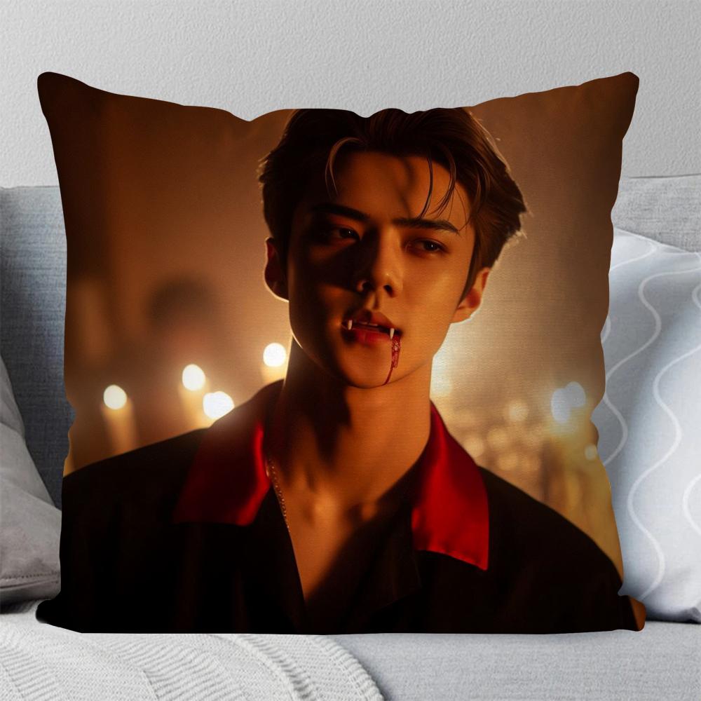 Koreanischer Prominenter SE HUN Kissenbezug Quadratisches Kissen Schlafzimmer Sofa Freizeit Komfort Kissen Auto Wohnzimmer Heimdekoration 40X40
