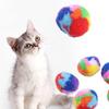 5pcs/set Colorful Cat Training Mute Ball Plush Cat Teaser Ball  for Cleaning Teeth