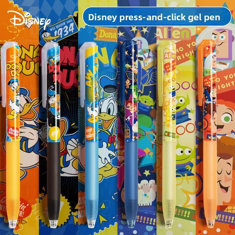 MINISO 3PCS/Set Cartoon Characters Retractable Black Gel Pens Set Bullet Tip 0.5mm School Office Supplies Stationery Anime Accessories