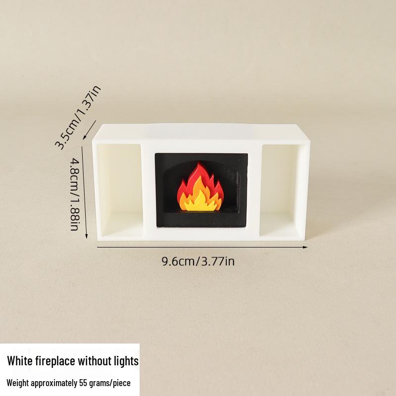 Miniature Luminous Christmas Fireplace Ornament for Dollhouse Decor