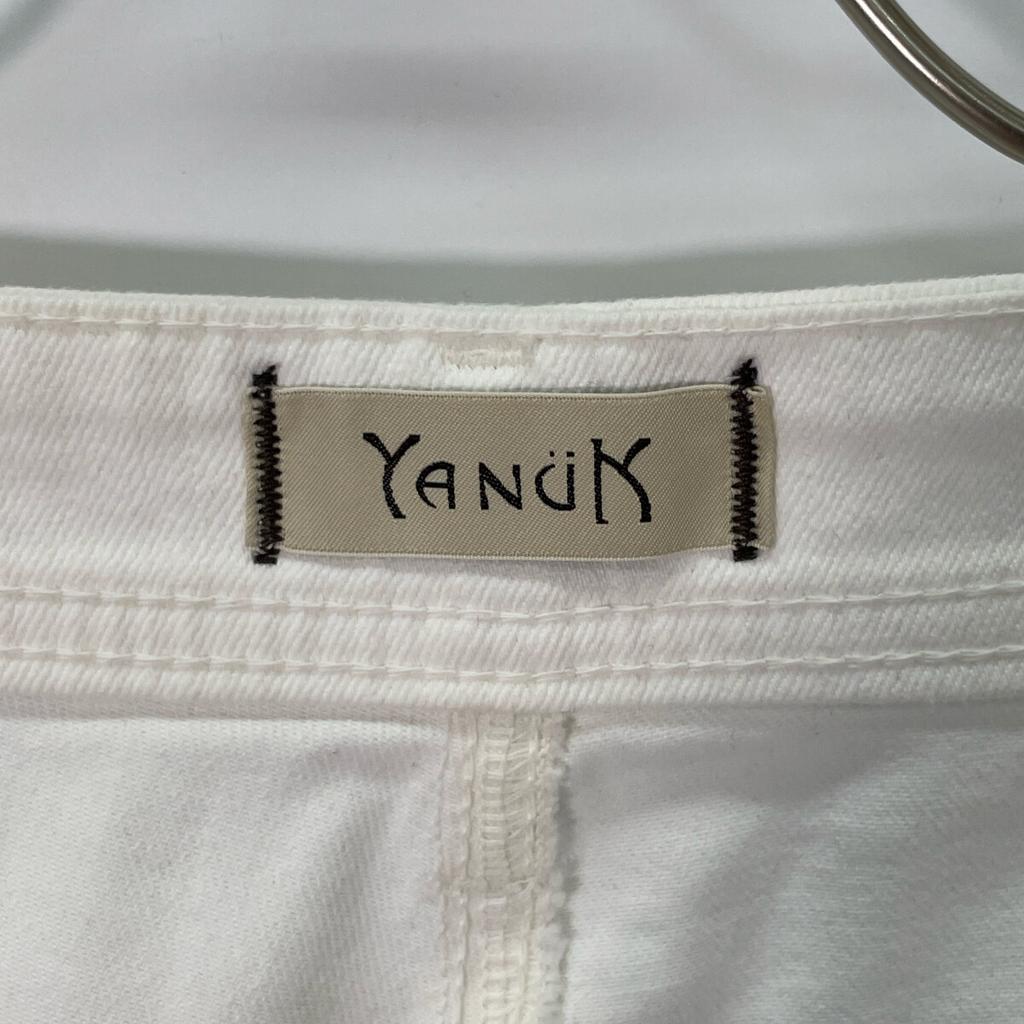 YANUK 57142228 Airy White Really Light/Spill Proof Loose Straight "JOAN" Denim Pants Bottoms 27 whiteUsed