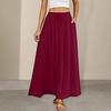 Maxi Skirt Adjustable Drawstring Elastic High Waist Long Skirt with Large Hem Floral Print Pockets Women Skirt