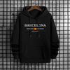 Autumn Winter Male Trendy Casual Streetwear Hoody Barcelona Print Mens Hoodie Urban Streetwear Fashion Hip Hop Hooded Sweatshirt
