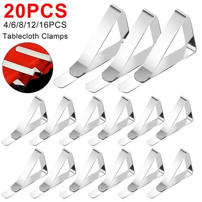 4-20 abrazaderas de acero inoxidable para mantel, soporte para manteles, para fiestas, bodas, paseos, picnics, decoración.