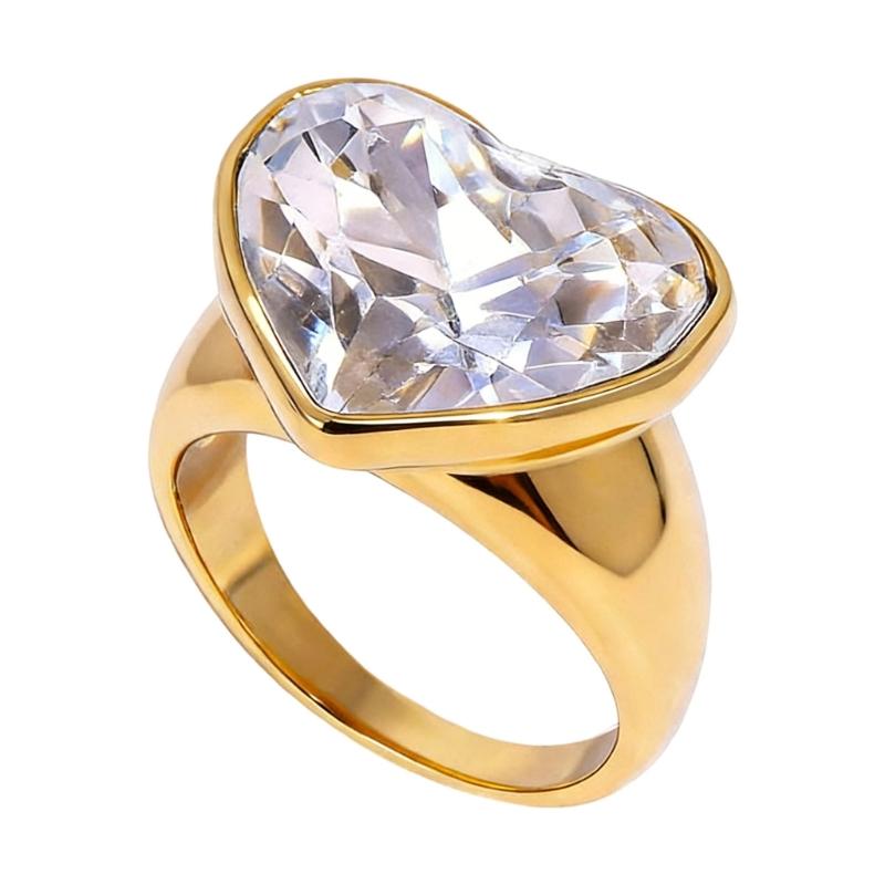 Sweetheart Matching Couple Bands Diamonds Accent Sturdy Stainless Steel Promise Rings