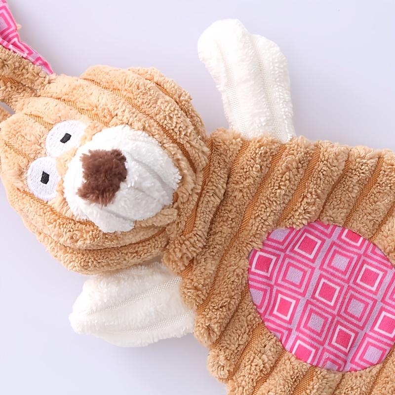 Squeaky Rabbit Dog Toy, Plush Crinkle Pet Chew Toy for Small Medium Dogs, Durable Interactive Puppy Teething Toy