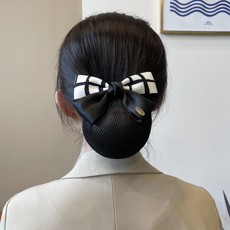 Hair Flower Hair Network Female Nurse Bank Professional Updo Flight Attendant Work Network Bag Hotel Bow Hair Clip Hair Accessory Hair Accessories