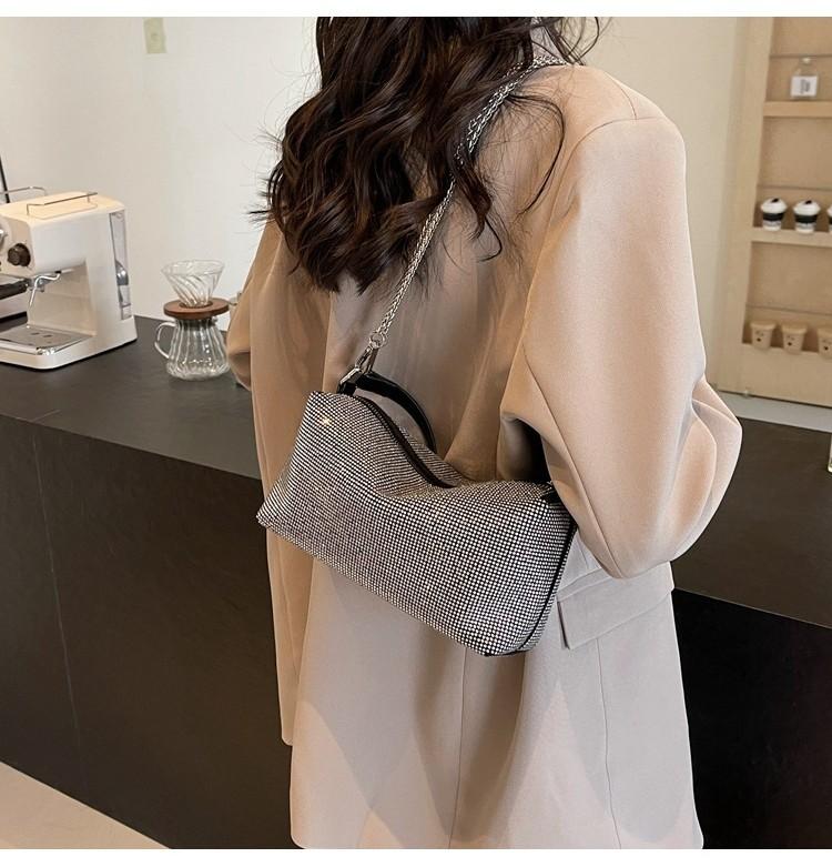 Stylish French Cross-border Trendy Shoulder Bag With Diamonds For Women