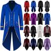 2025 Men's Spring/Autumn Medieval Retro Red Swallowtail Coat Two-Piece Prom Suit