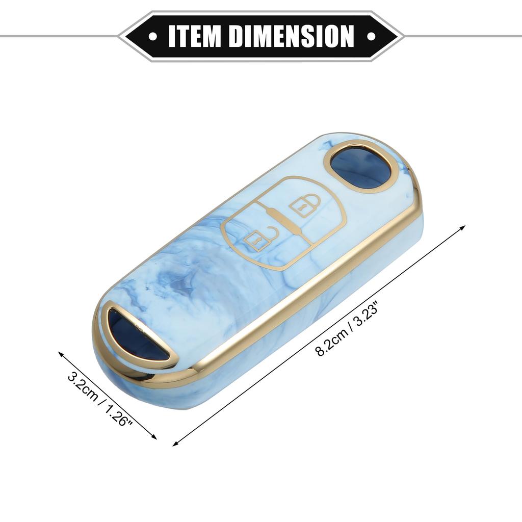 A ABSOPRO Key Fob Cover for Mazda CX-3 CX-4 2 Button Porcelain Pattern Fashion