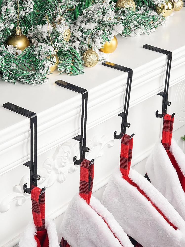 Metal Fireplace Garland Hanger with 2 Metal Hooks Mantel Hanger No Drill Display Hanger No Slip for Fireplace Garland Vine Desk