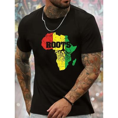 Koszulka Africa Roots Rasta, Miękka, Oddychająca i Odporna na Blaknięcie, Klasyczny Krój do Codziennego Noszenia
