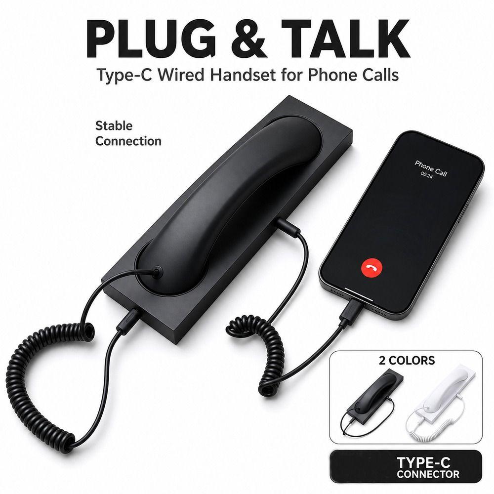 Type-C Phone Handset with Microphone Handheld Cell Phone Receiver High Quality Telephone Handset