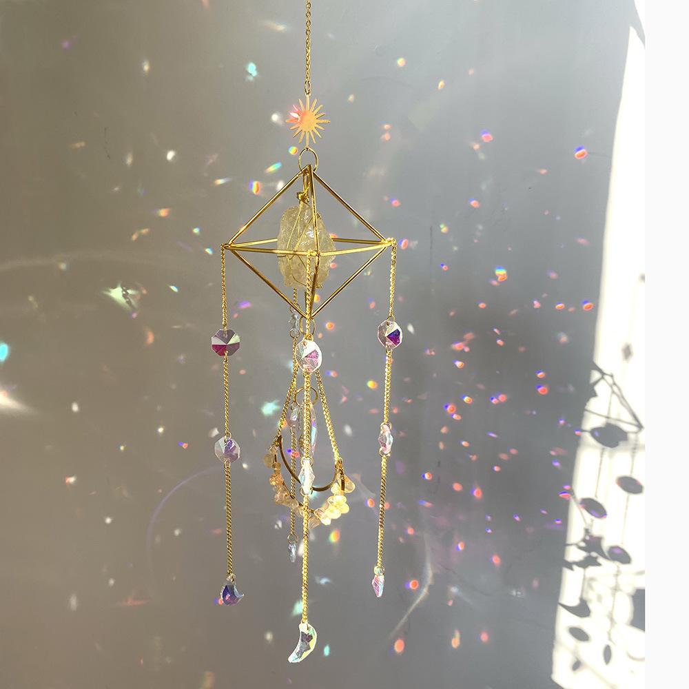 Honor of Crysal Rainbow Wind Chime Pendant Geometric Balcony Decoration Wind Chime Crystal Decoration