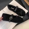 Fashion Fur Women Flats Shoes Bow Suede Loafers Short Plush Casual Sport Shoes 2025 Winter Woman Sneakers New Fashion Walking Zapatos