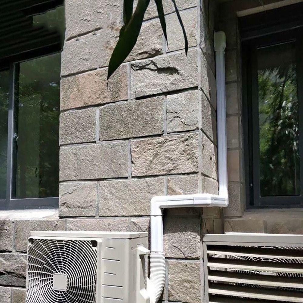 75*65mm Air Cond Lineset Cover System White PVC Coupling End Cap Cover Flat Elbow Weather Resistance Wall Cap Connection Lines