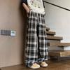 Summer New Retro American Plaid Straight Wide-leg Pants Men's Loose Mopping Casual Pants One Piece Shop
