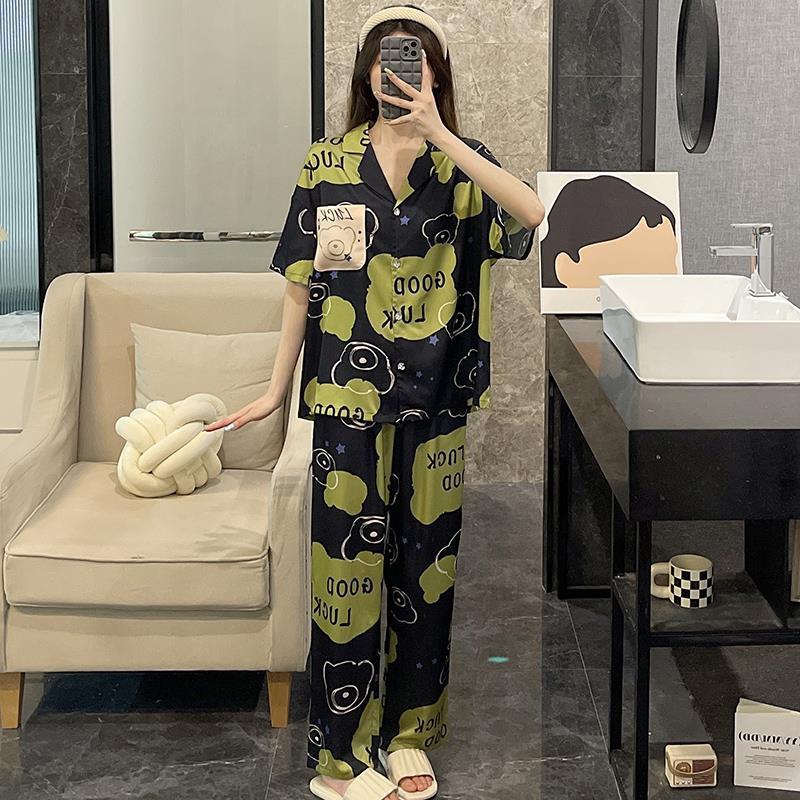 Cute Melody pajamas women's Japanese sweet cartoon style loungewear age-reducing girls cardigan short-sleeved set