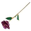 Real Purple Rose 24K Gold Dipped Preserved Flower Gifts with Stand for Valentines Day Anniversary
