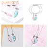 Trendy Geometric Alloy Necklace Set For Best Friends Shiny Heart Pendant