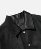 Vastic Leather Collar Denim Varsity Jacket_Black