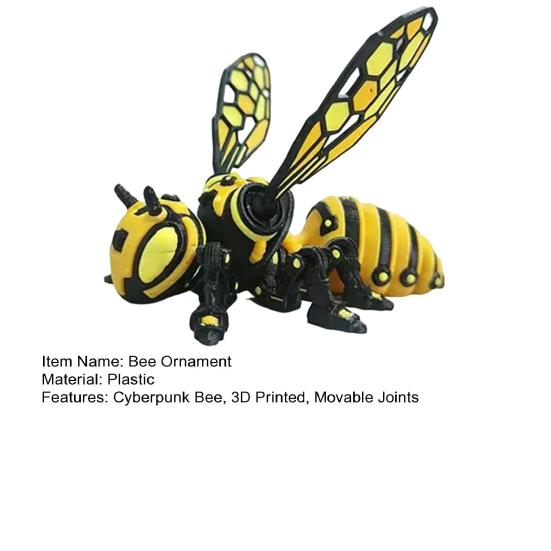 Cyberpunk Bee 3d Printed Ring Crafted From Smooth 8.5 Cm 1 Pc