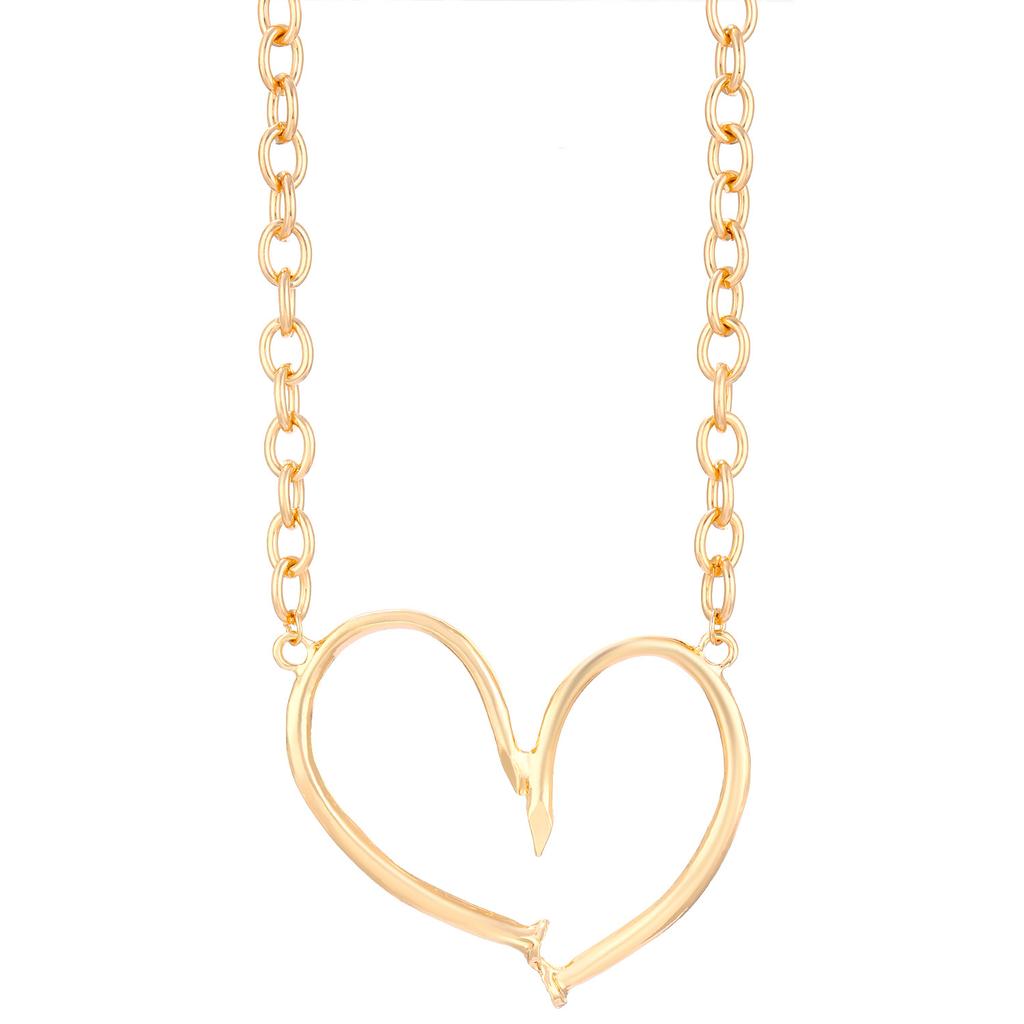 2024 Neu in Persönlichkeit Halskette Übertrieben Unregelmäßig Großer Herzanhänger Halsketten Damen Sexy Sommer Kurzer Choker Y2k Zirkon