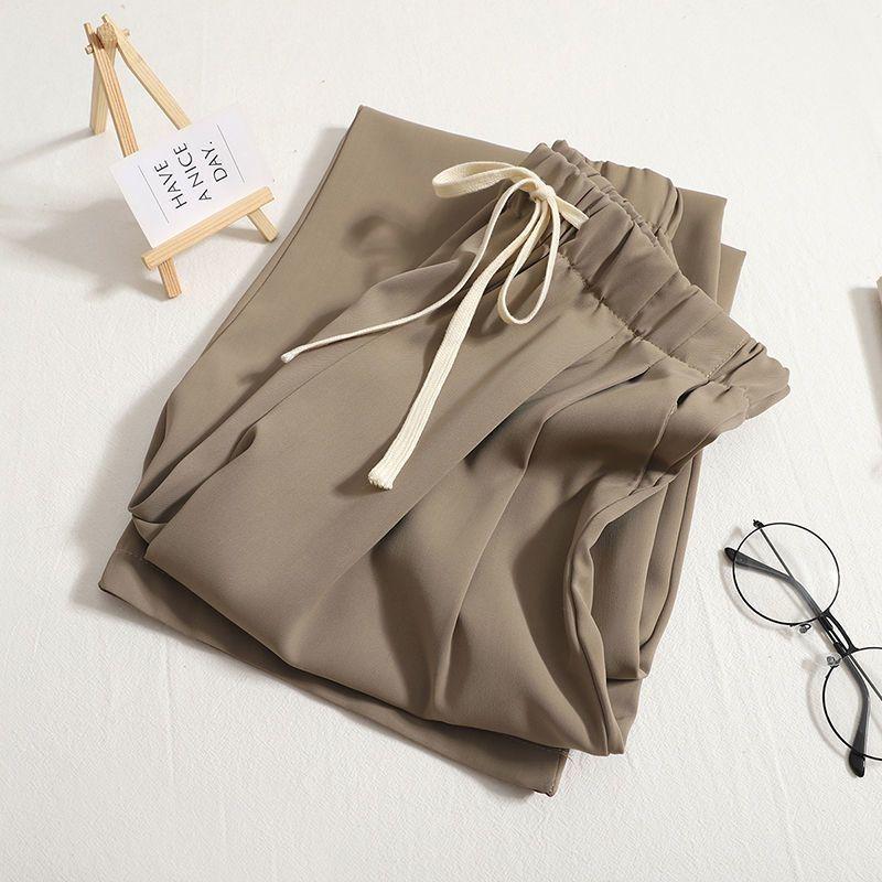 Women's Plus Size High Waist Elastic Suit Pants - Summer Versatile Straight Casual Trousers