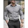Camisa Masculina de Manga Longa para Verão Roupa Formal de Negócios Top Respirável Leve de Manga Longa para o Trabalho Diário