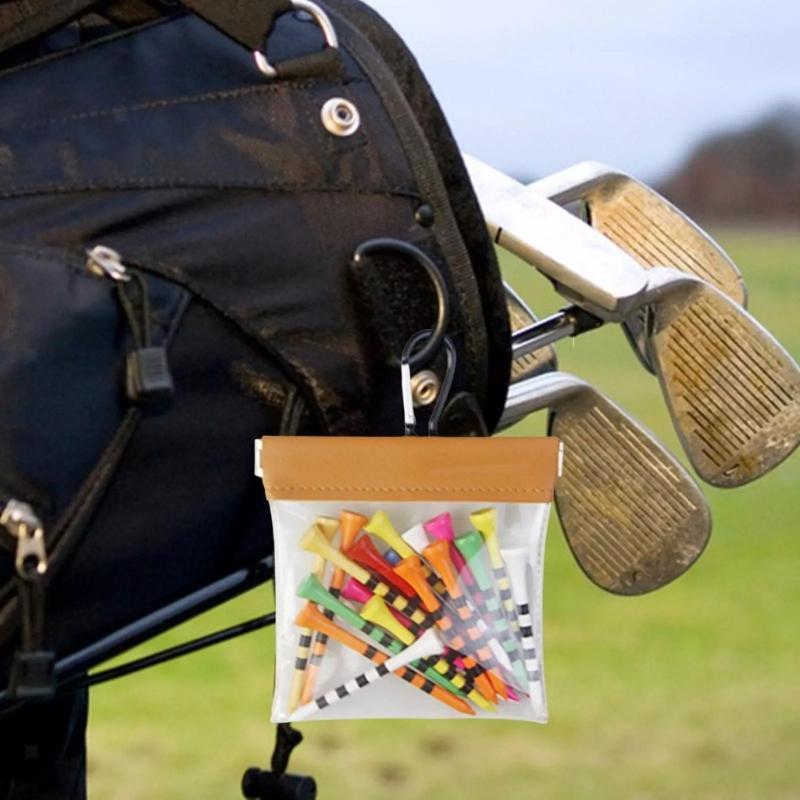 Portable Golf Tees Pouch Waist Bag Clear Golf Tees Storage Bag With Clip Light weight Golf Tees Holder Pouch Easy to Carry