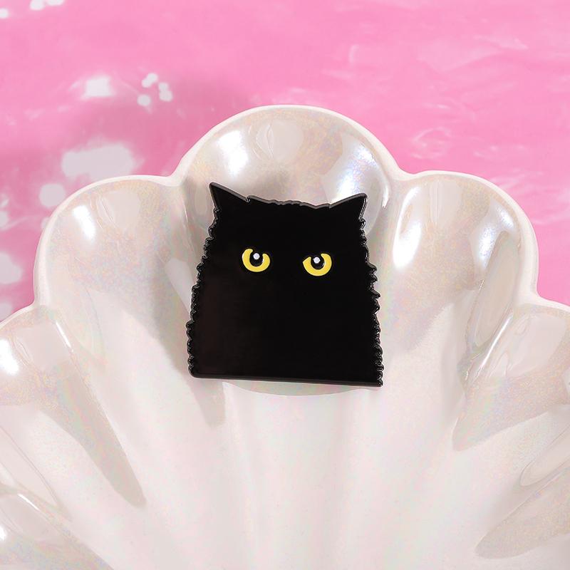 Cartoon Black Cat Enamel Pins PEW PEW MADAFAKAS Big Eyes Kitten Cute Animal Brooches Lapel Badge Jewelry Gifs For Cat Lovers