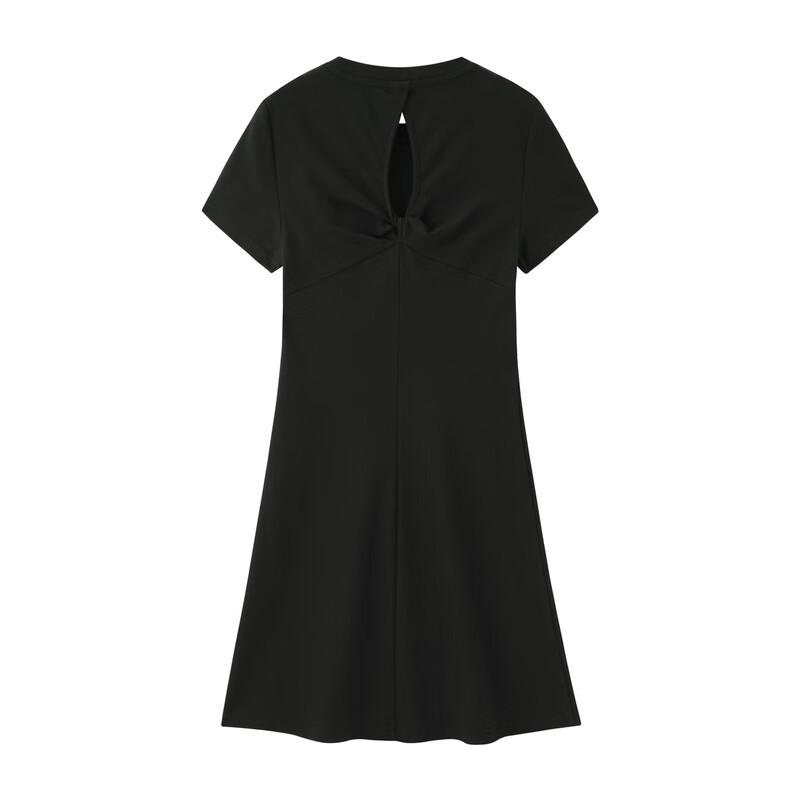LEDING Women's Knit Backless Mini Dress